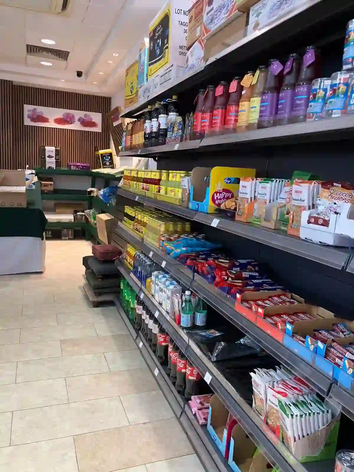 Drinks and snacks aisle